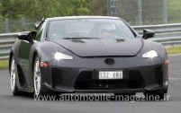 Présentée sous forme d'étude au salon de Détroit...2005, la Lexus LFA poursuit encore et toujours son développement sur le Nürburgring.