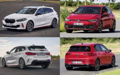 La nouvelle BMW Série 1 128ti face la Volkswagen Golf 8 GTi