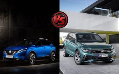 A gauche, le nouveau Nissan Qashqai (2021). A droite, le Volkswagen Tiguan restylé (2020).