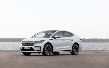 Vue 3/4 avant du Skoda Enyaq Coupé iV