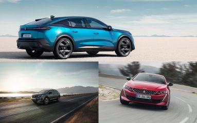 Nouvelle 408 : comment se situe-t-elle dans la gamme Peugeot ? De haut en bas, et de gauche à droite, les Peugeot 408, 3008 et 508.
