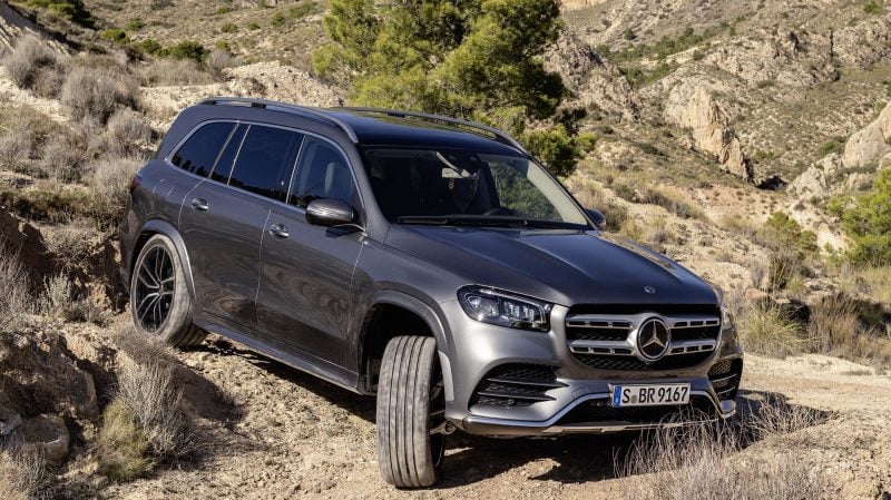 Le Mercedes GLS, avec un poids et une taille conséquents, n'est pas taillé pour le tout-terrain.