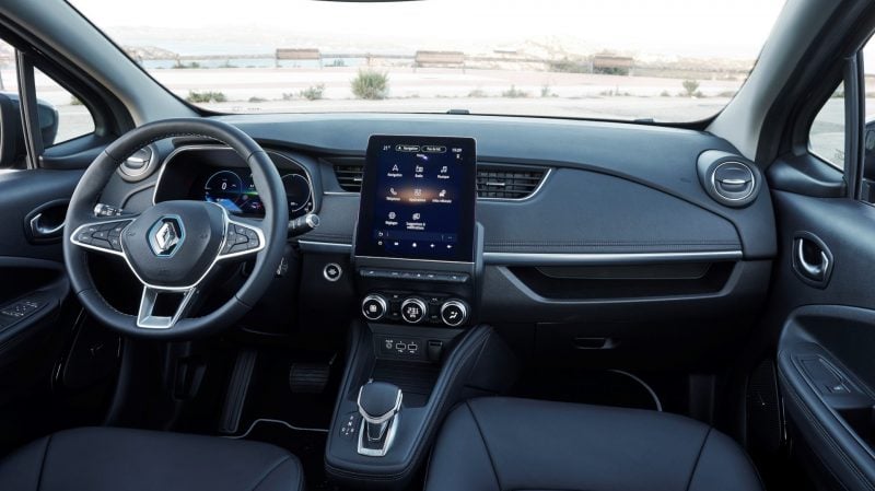 Intérieur de la Renault Zoé après restylage de 2019.