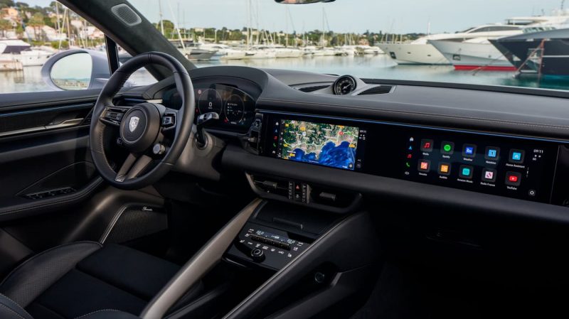 Intérieur du nouveau Porsche Macan électrique.